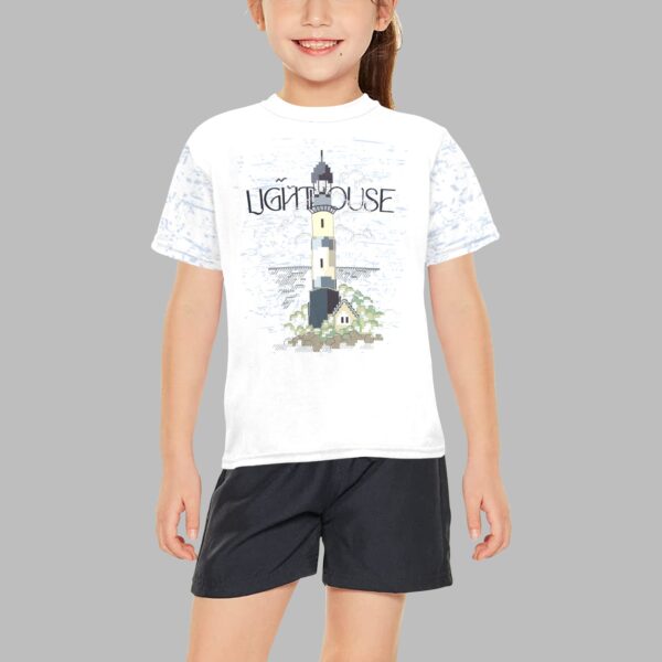 Big Girls' All Over Print Crew Neck T-Shirt(T40-2)